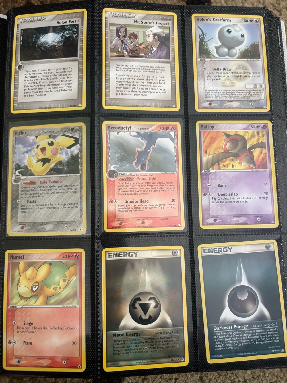 Holon phantoms Pokemon Trading Card Bundle - Yellow, Red, Purple, Silver, Black